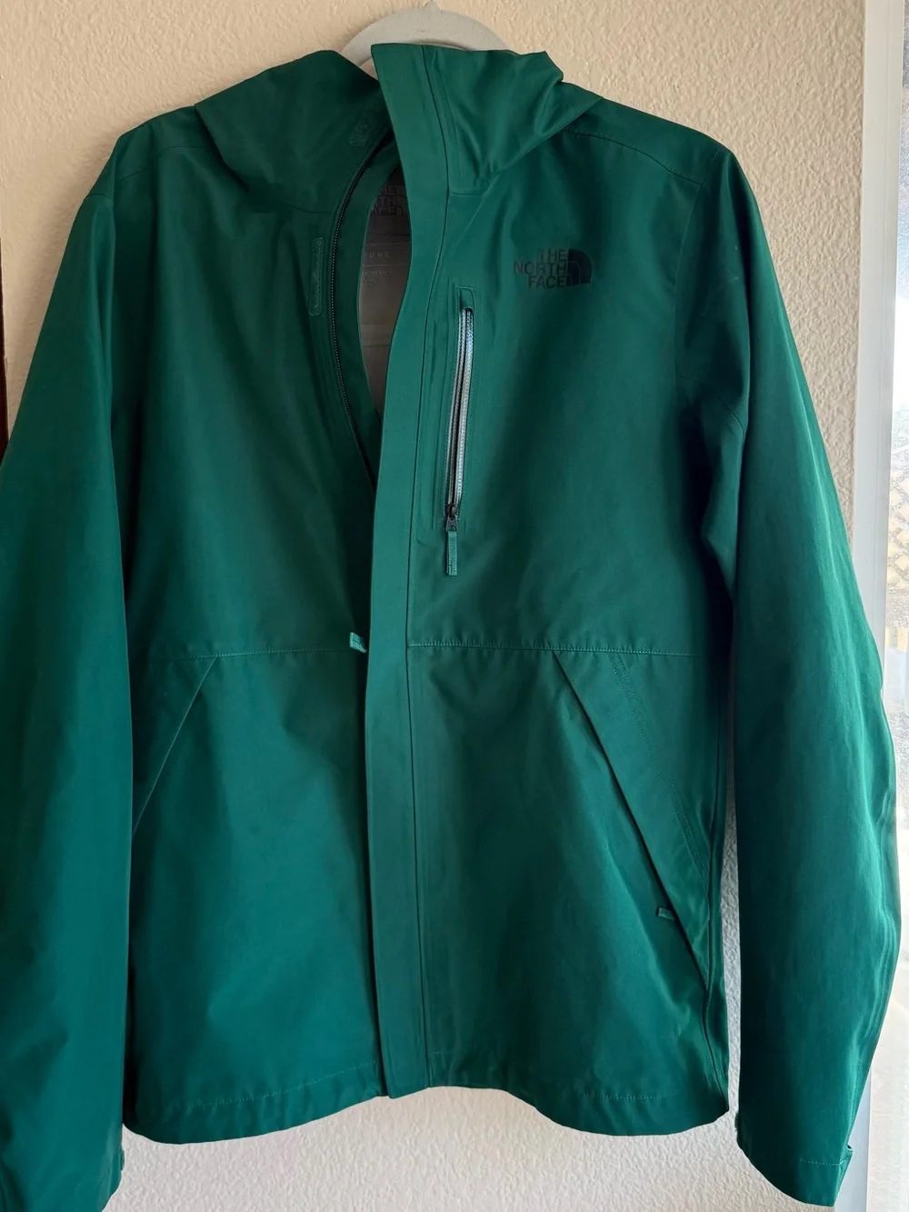 The North Face Men’s Dark Green Hooded Rain Jacket
